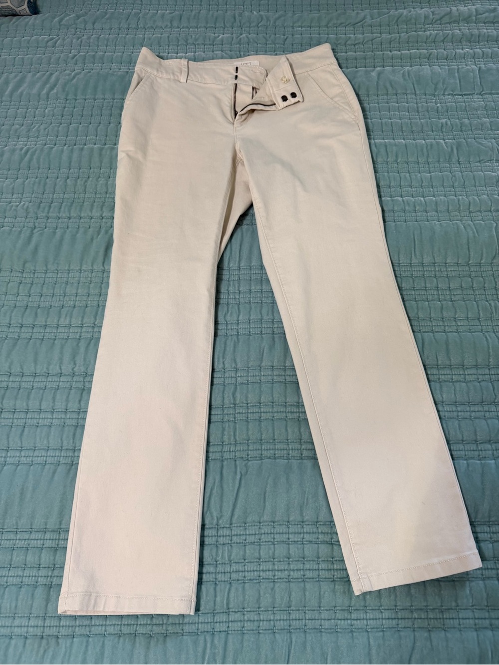 LOFT Straight Leg Pants in Light Beige